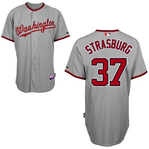 Fast Shipping Washington Nationals 37 Stephen Strasburg Grey Cool Base MLB Jersey Baseball MLB Jerseys